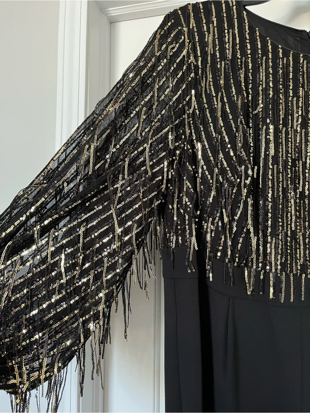 🖤✨ Eliza J Sequin Fringe Straight-Leg Jumpsuit Dress Sequin Size 18W NWT